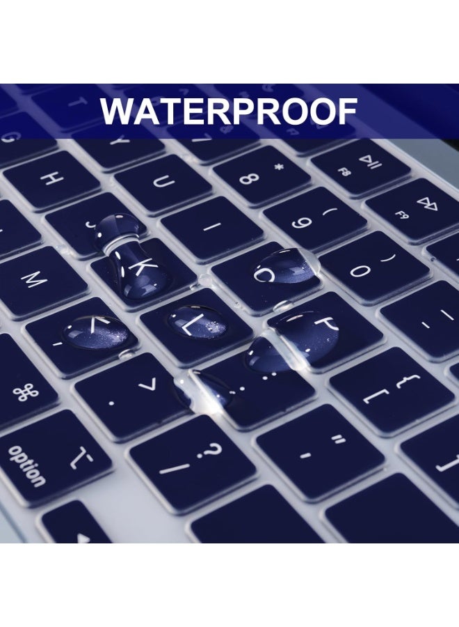 Ultra Thin Silicone Keyboard Cover for 2026-2021 M5/M4/M3/M2/M1 Pro/Max Chip MacBook Air 15.3"/13.6" A3448/A3241/A3114/A2941/A3240/A3113/A2681 MacBook Pro 14"/16" A3434/A3427/A3426/A3112/A3185/A3401/A2442/A2779 & A3429/A3428/A3403/A3186/A2485/A2780, US Layout Keyboard Protector - Image 3